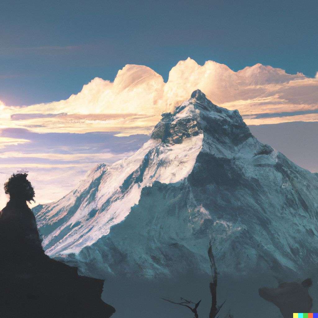 someone gazing at Mount Everest, screenshot from Game of Thrones